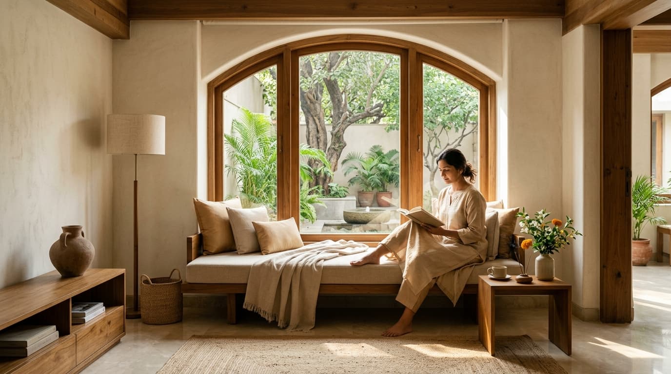 Serene modern sanctuary and lifestyle wellness vision